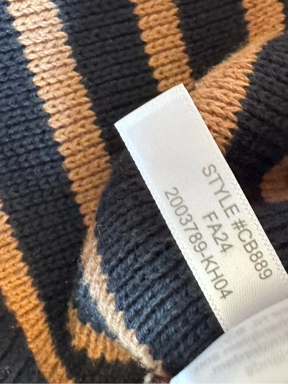 J.Crew Relaxed Emilie sweater lady jacket stripe black heather camel size large